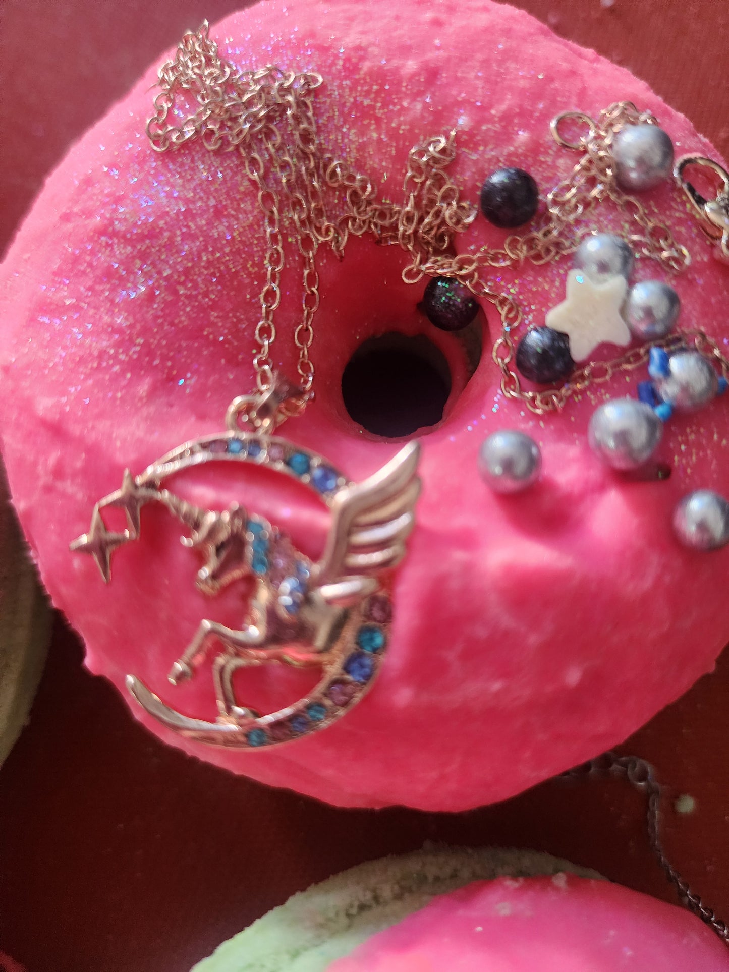 Unicorn jewellery Donut Milk Bath Bomb with Charm