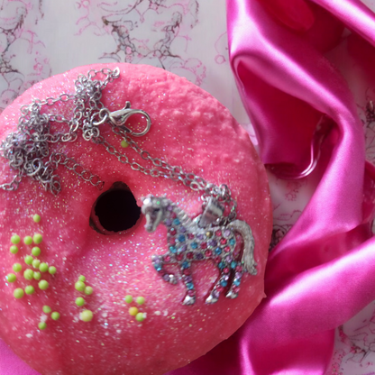 Unicorn jewellery Donut Milk Bath Bomb with Charm