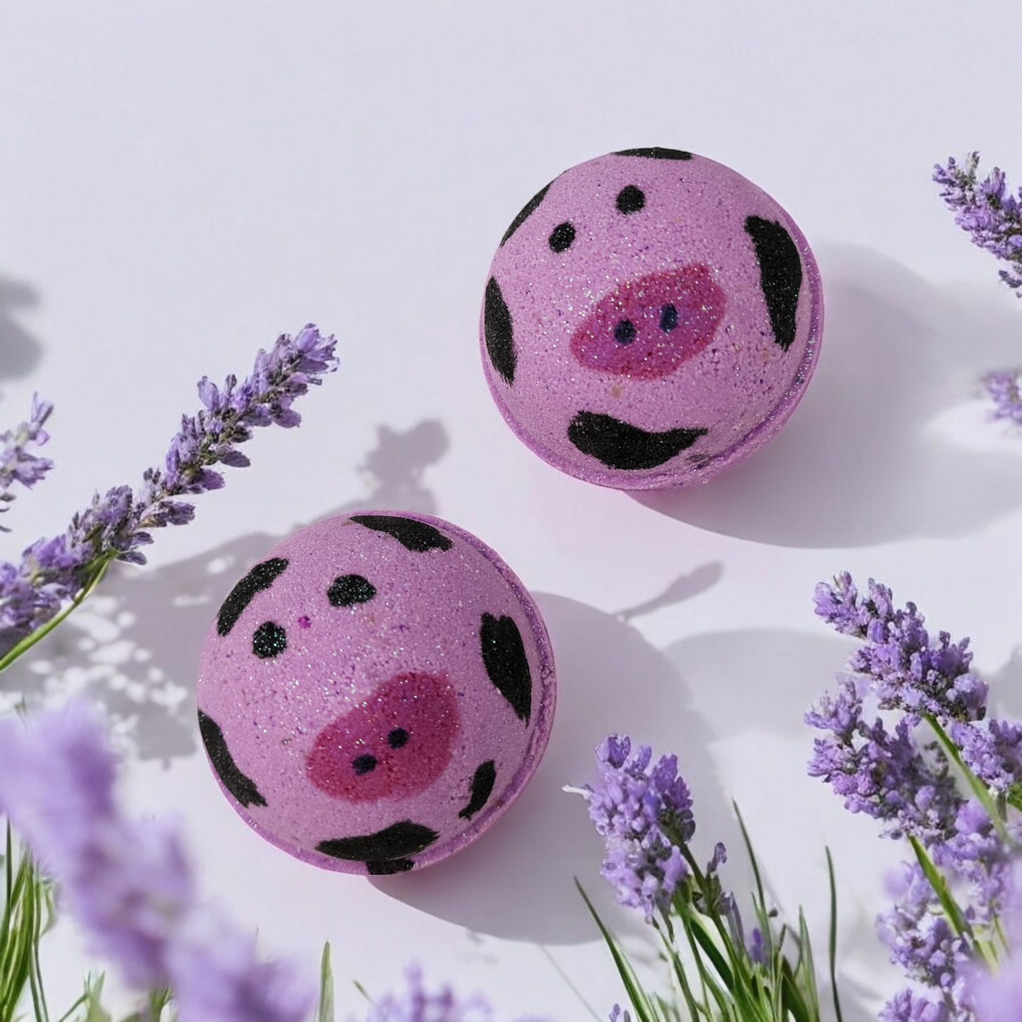 Surprise inside Cow lavender Milk Bath Bomb with Charm