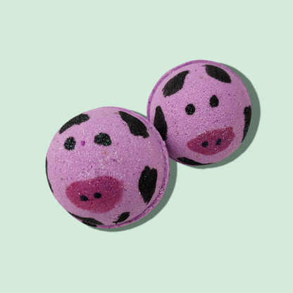 Surprise inside Cow lavender Milk Bath Bomb with Charm